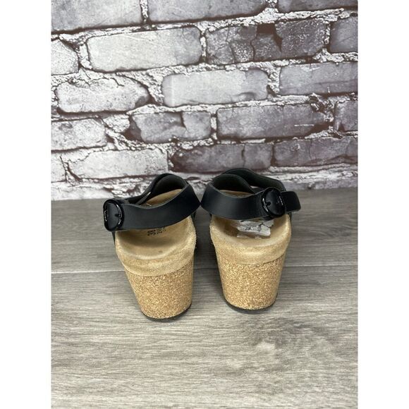 Papillio Birkenstock Samira Black Leather Cork Wedge Sandals Women Sz 38EU/7M US - Picture 12 of 16